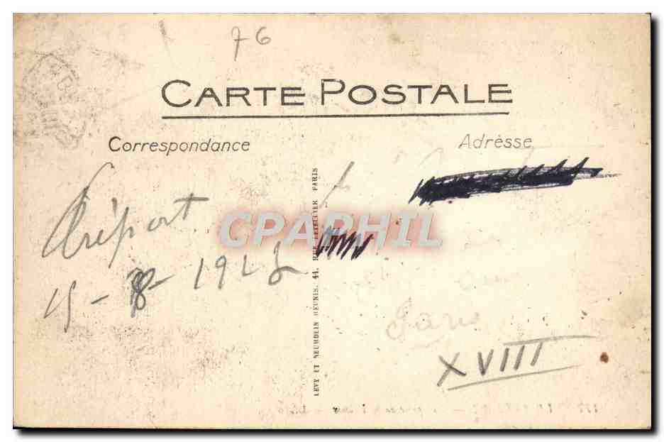 CPA Le Treport Vue prise de la Falaise  — Rückseite