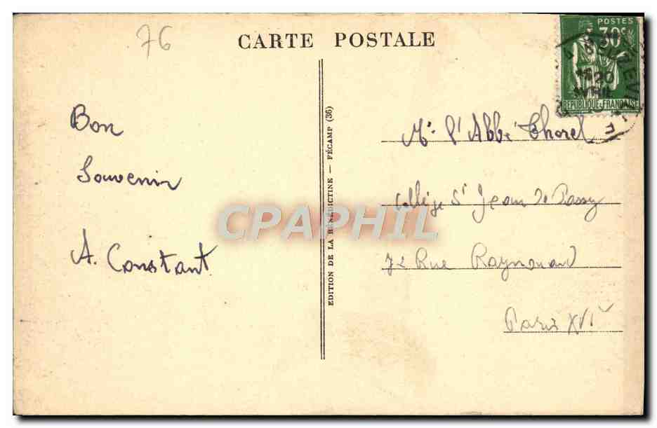 CPA La Benedictine a Fecamp Vue Generale prise du Square  — Rückseite