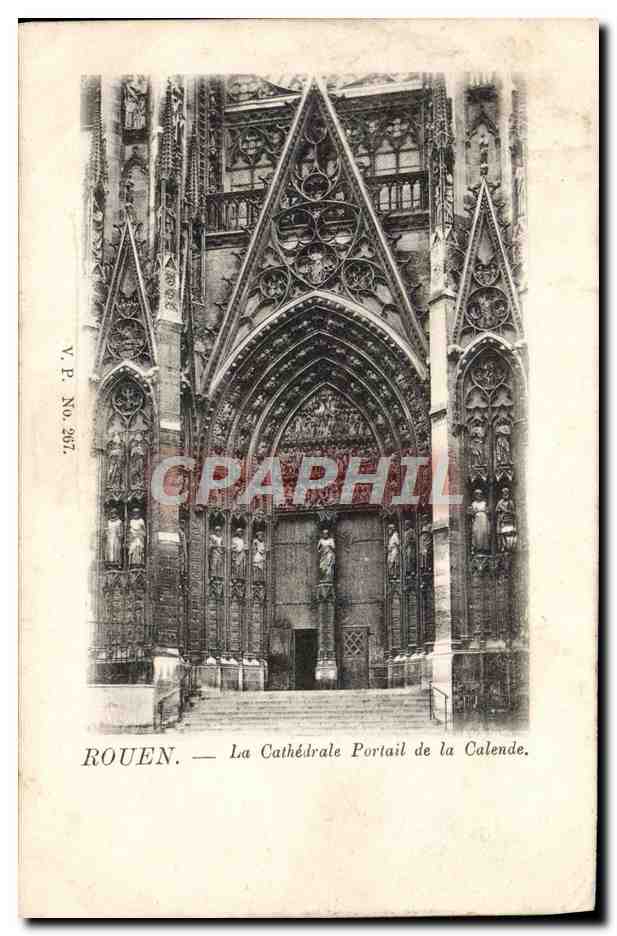 CPA Rouen La Cathedrale Portail de la Calende 