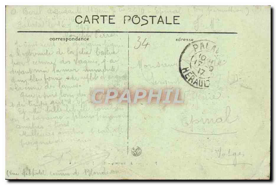 Tarjeta postal antigua Palavas les Flots Hotel de la Mediterranee Garage Mougin Agence Peugeot — Reverso
