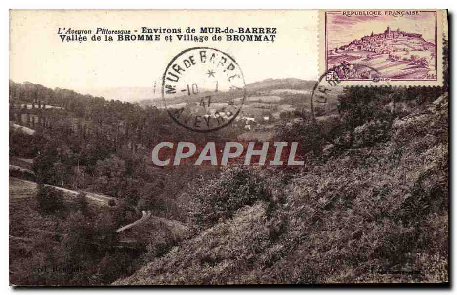 CPA Environs de Mur de Barrez Vallee de la Bromme et Village de Brommat