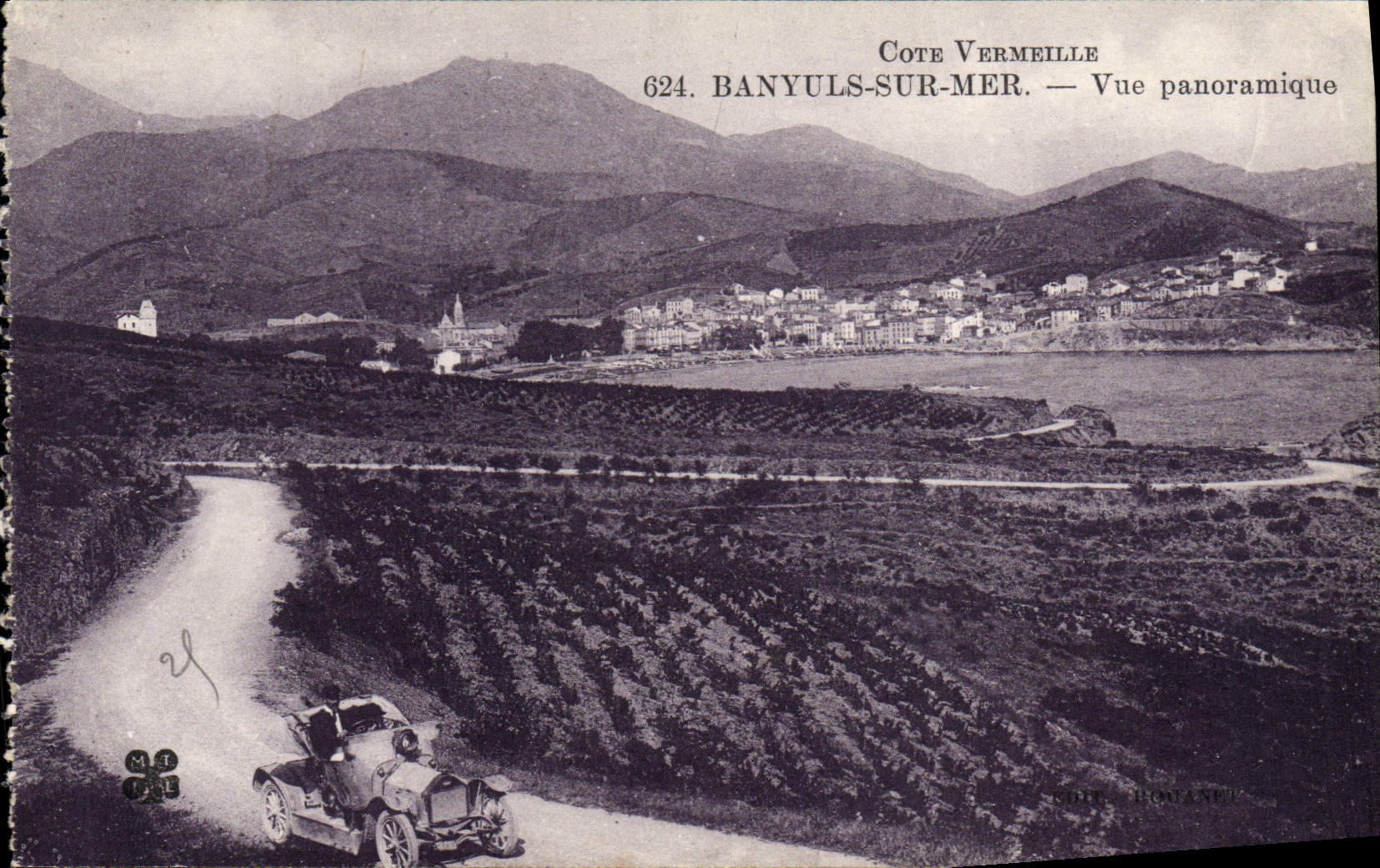 CPA Banyuls sur Mer Vue Panoramique Automobile