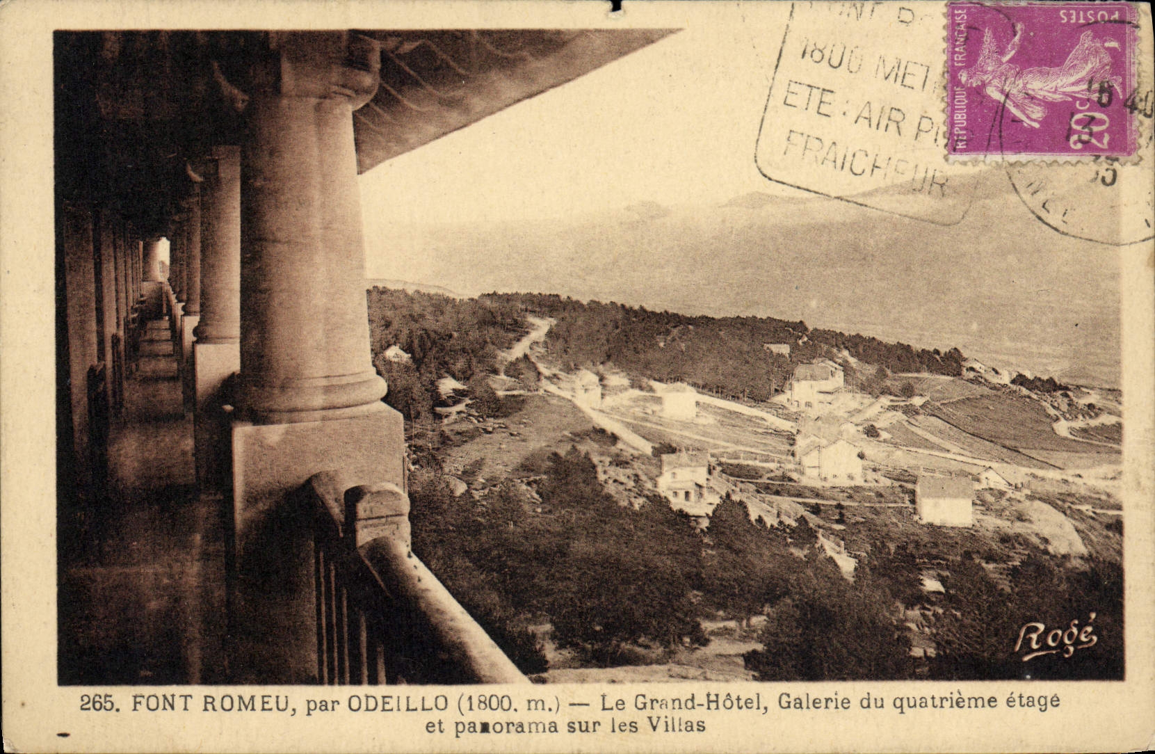 CPA Font Romeu par Odeillo Le Grand Hotel Galerie du quatrieme etage et panorama sur les Villas 