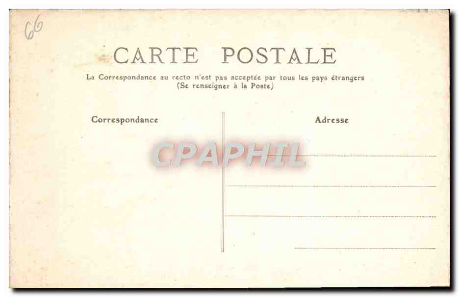 CPA Perpignan Place de la Loge et la Rue des Marchands Grand Cafe de France — Verso