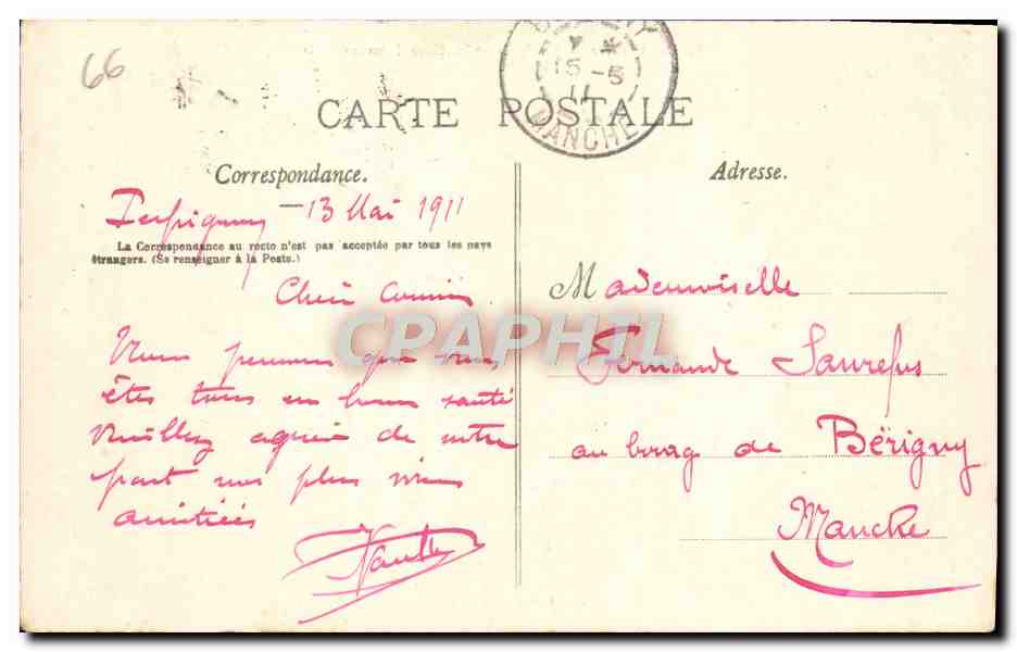 CPA Cerbere La Ville et la Gare Internationale — Rückseite