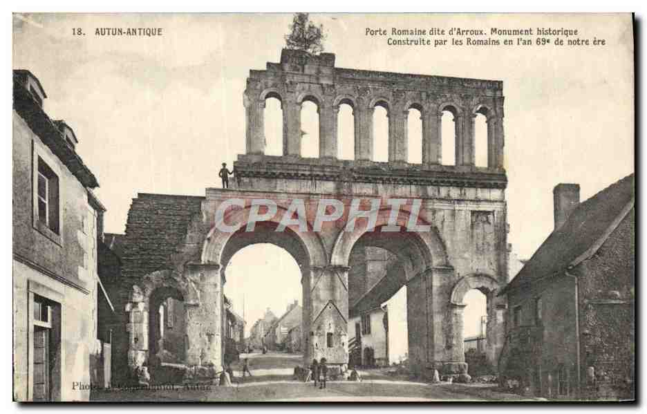 CPA Authn Antique Porte Romaine dite d'Arroux 