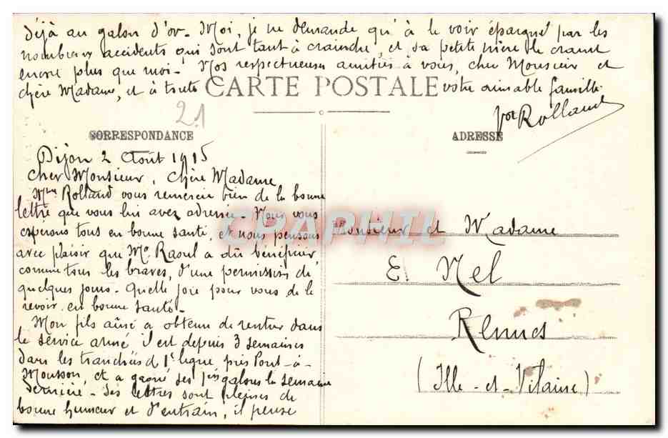 CPA Dijon Eglise Saint Michel — Verso
