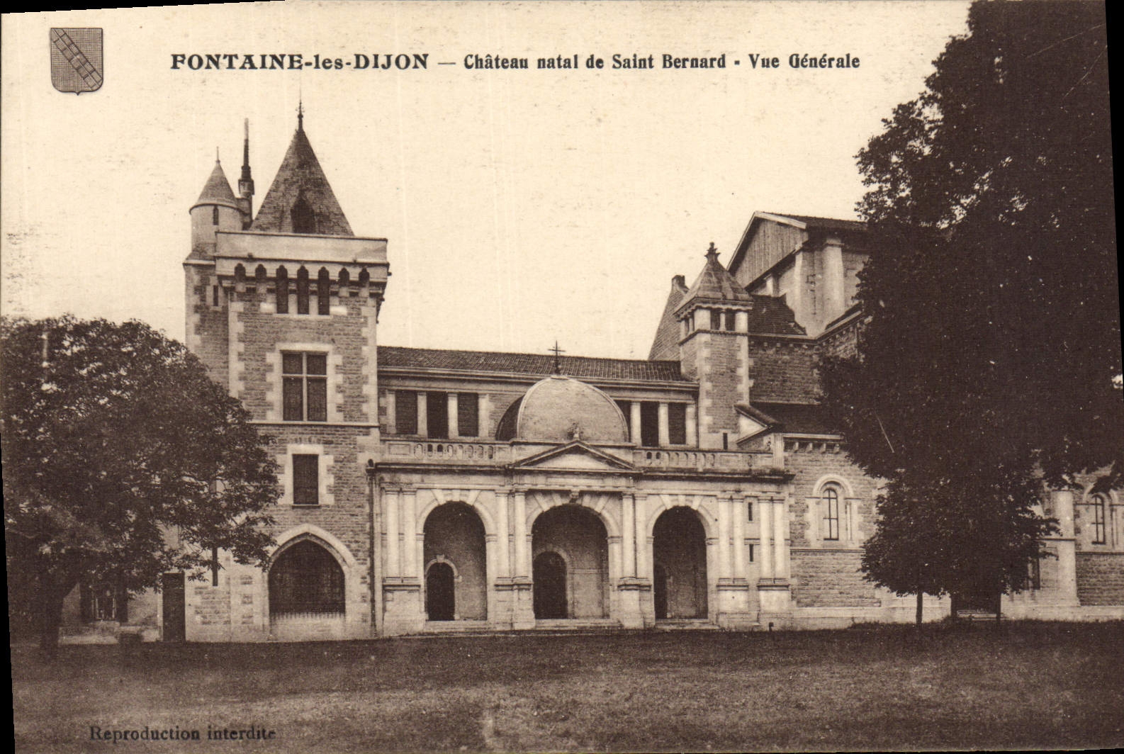 CPA Fontaine les Dijon Chateau Natal de St Bernard Vue generale