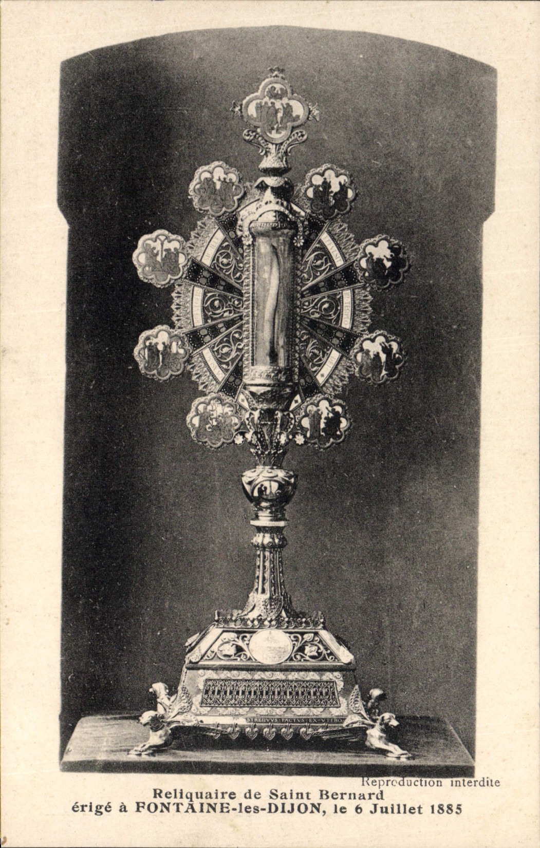 Reliquaire de Saint Bernard — érigé à Fontaine-les-Dijon, le 6 juillet 1885 — Reproduction interdite