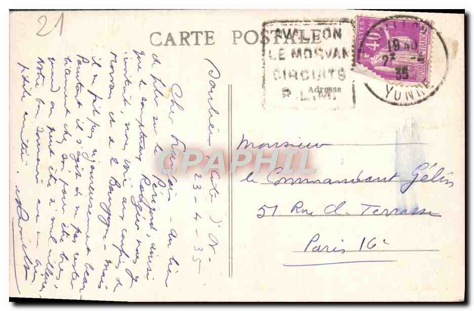 CPA Vue de la ville de Saulieu sur le chemin de Morveaux  — Rückseite