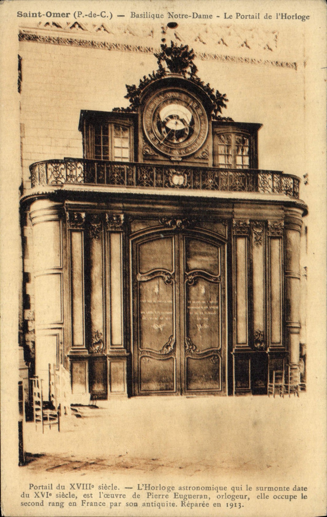 Saint-Omer (P.-de-C.) — Basilique Notre-Dame — Le Portail de l'Horloge