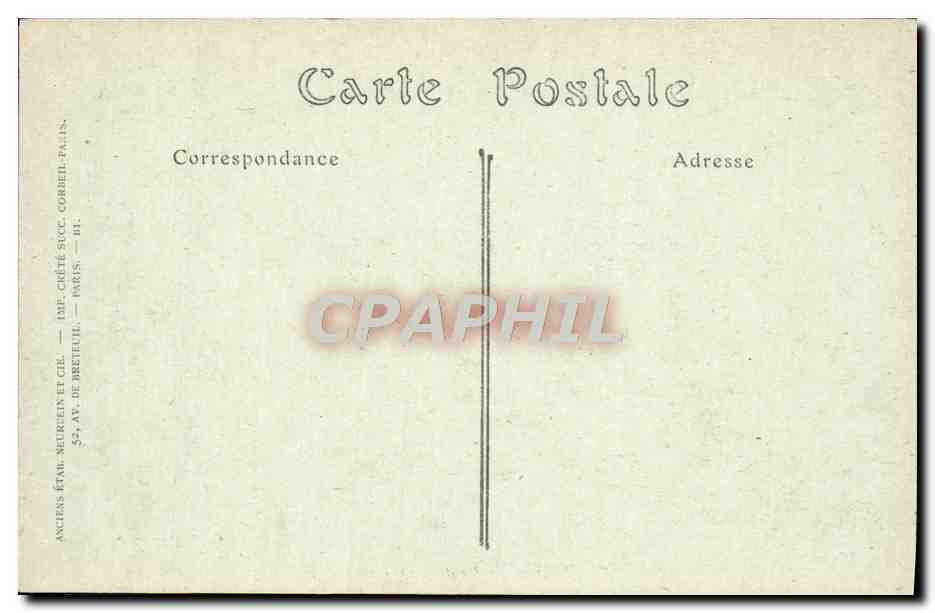 Soissons 1918 — La Rue de Bauton, vers le Tribunal Civil — G. Lacour — Rückseite