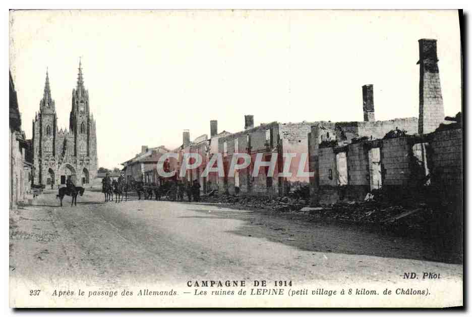 Ruines de Lepine — Campagne de 1914 — ND. Phot.