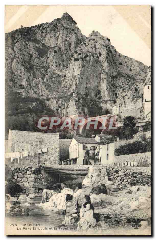 Menton — Le Pont Saint-Louis et la Frontière — CPAPHIL n°226
