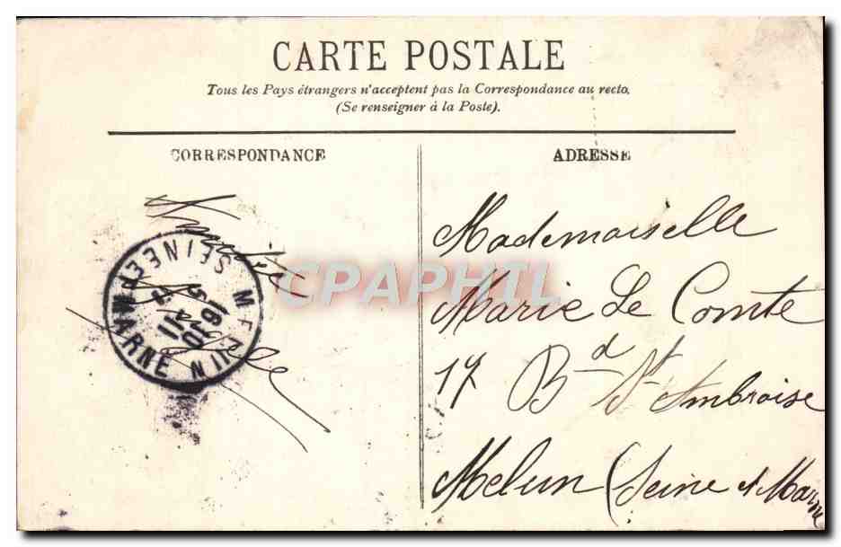 CPA Toulon La Caisse d'Epargne — Verso