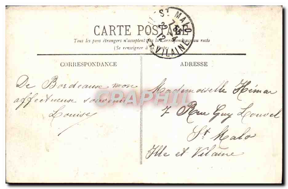 CPA Bordeaux Quai des Satinieres Bateaux — Verso
