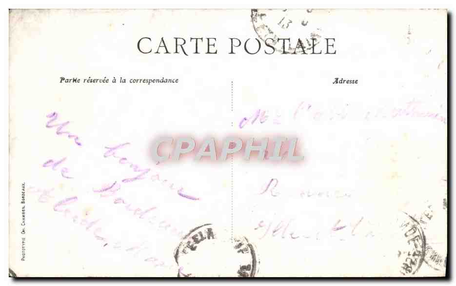 CPA Bordeaux Les Ruines du Palais Gallien — Verso