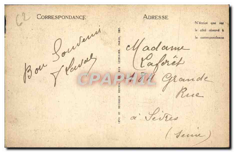 CPA Le Portel Gros Temps — Rückseite