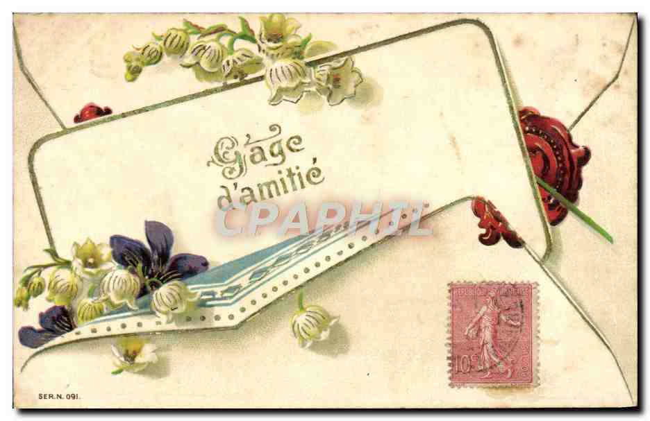 CPA Fantaisie Fleurs Gage D'Amitie