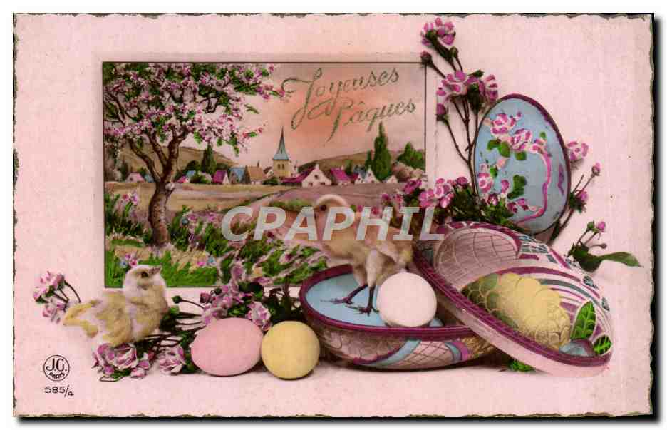CPA Fantaisie Poussins Joyeuses Paques