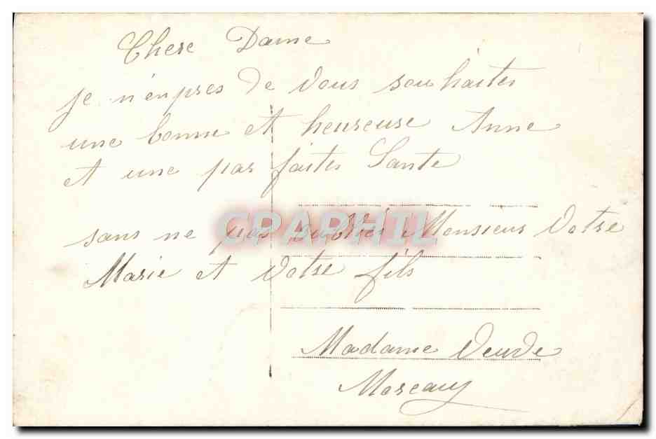 Femme en robe rose — scène de jardin — éditeur anonyme, n° 633 — Verso