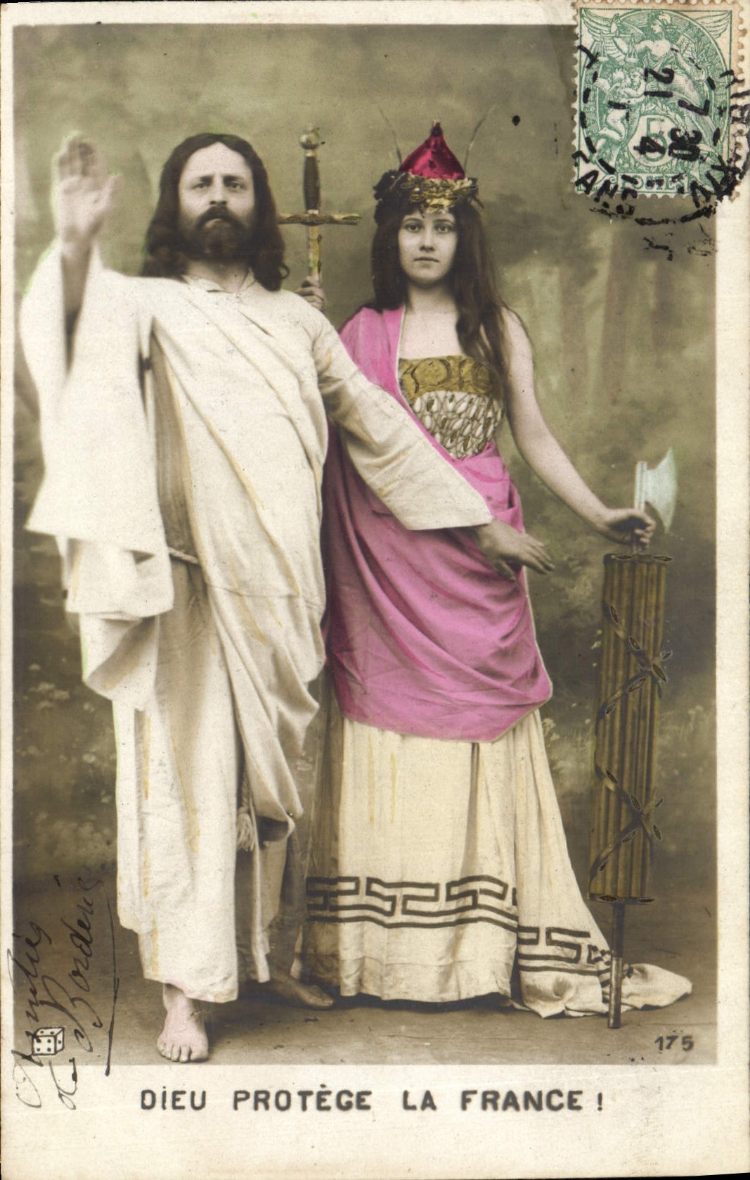 CPA Dieu Protege La France Marianne Jesus 