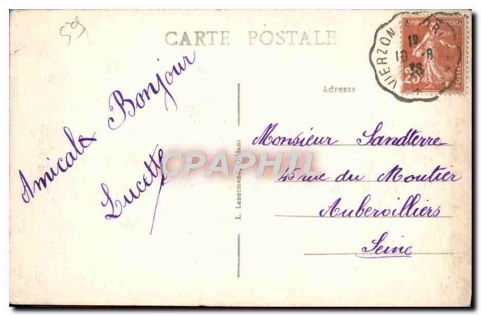 CPA Orleans La Gare Square Albert 1er — Verso