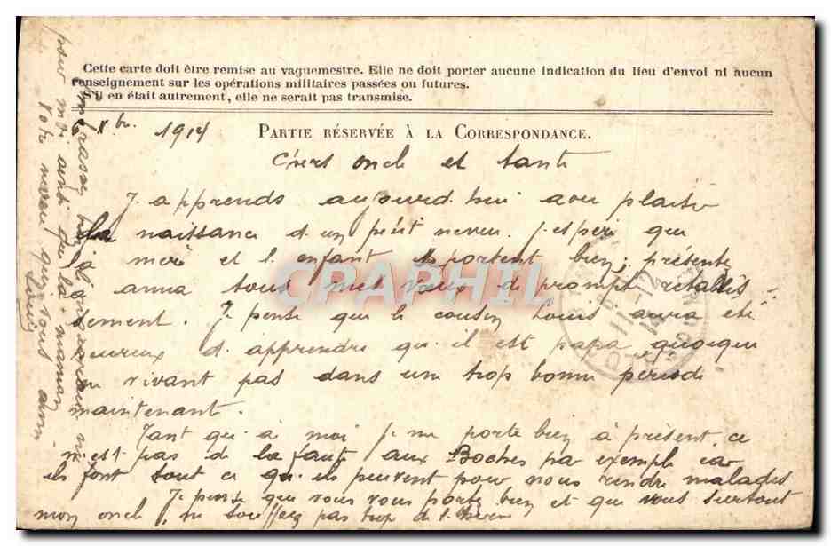 Carte en Franchise Militaire Minier Villa des Eglantiers Binic pour Solleu  — Rückseite