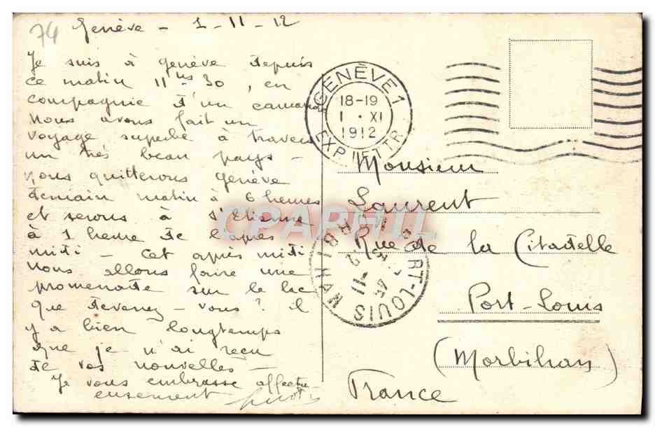 CPA Le Mont Blanc Vu de Geneve — Verso