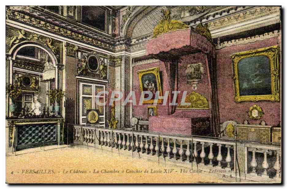 CPA Versailles Le Chateau La Chambre a coucher de Louis XIV