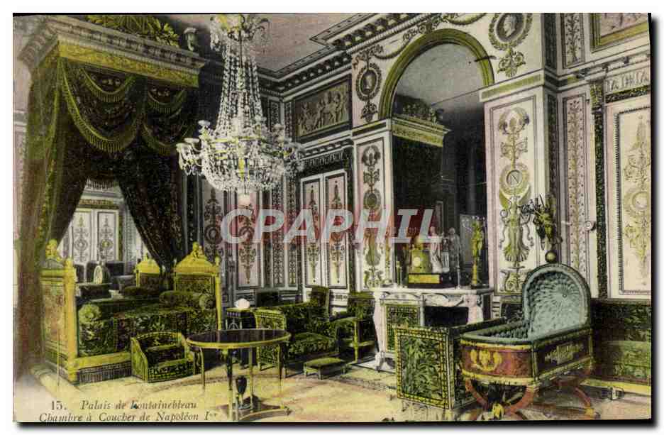 Paleis van Fontainebleau — Slaapkamer van Napoleon I — Onbekende uitgever, n° 15