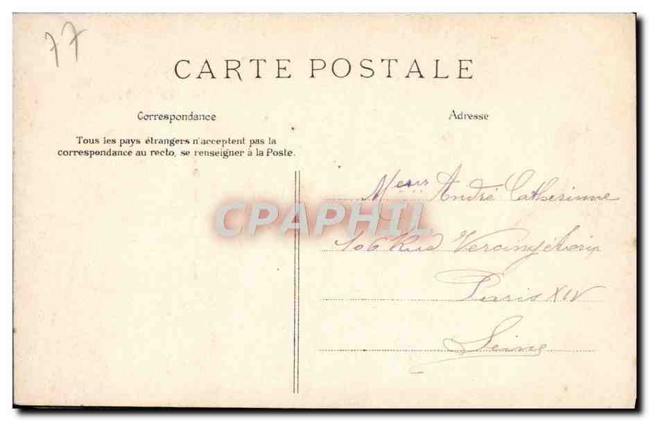 Nemorosa, Reina de los Bosques — Bosque de Fontainebleau — Editor A. Sirois, n°102 — Reverso