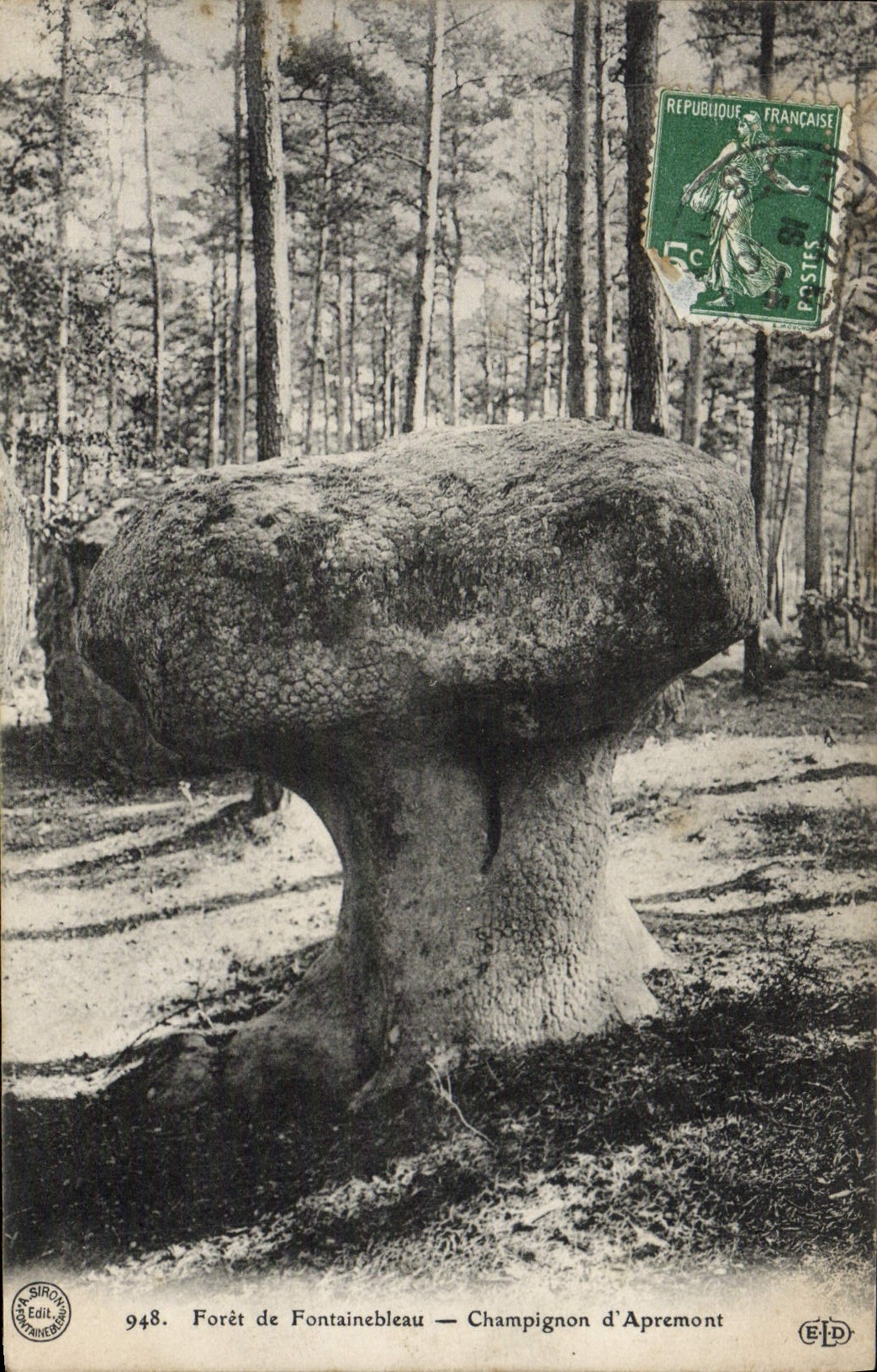 Fontainebleau-Wald — Pilzstein von Apremont — Verlag A. Sirois, Nr. 948 - Vorderseite