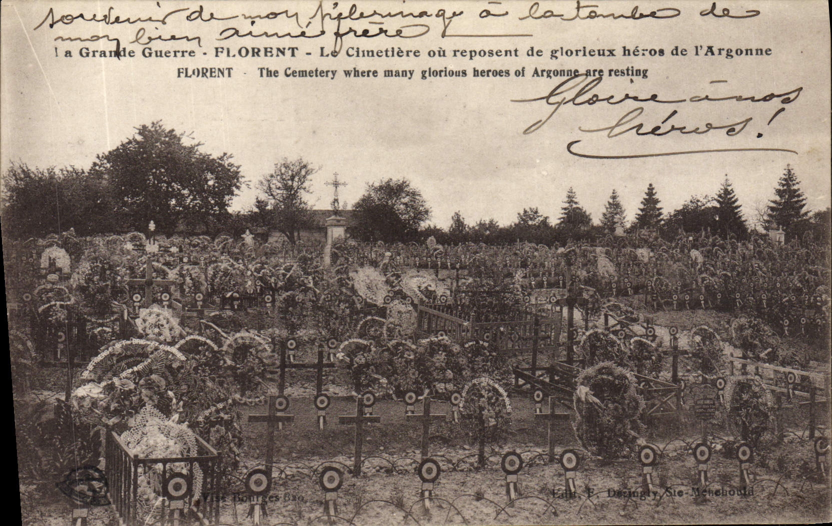 Cimetière de Florent — Soldats de l'Argonne — Éditeur P. Dazingny, Sie-Mehenboud