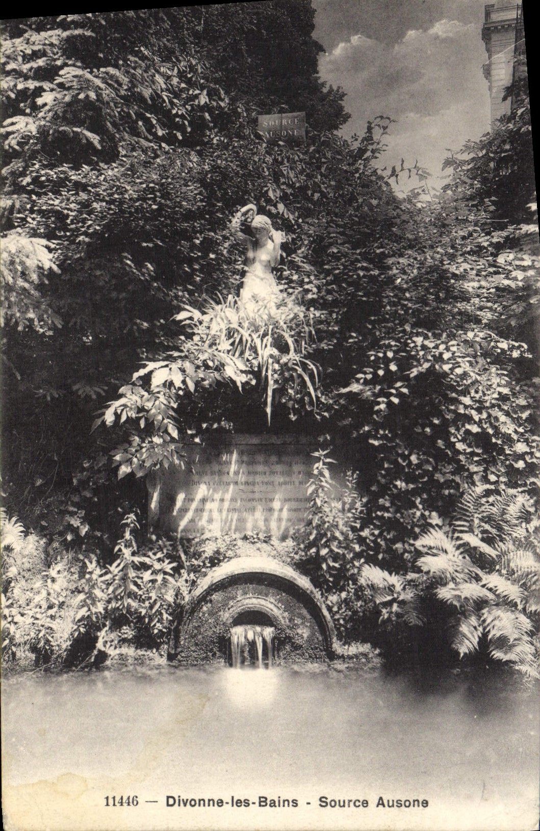Divonne-les-Bains — Source Ausone — Phototypie Co., Neuhaïtal, n° 11446 - Recto