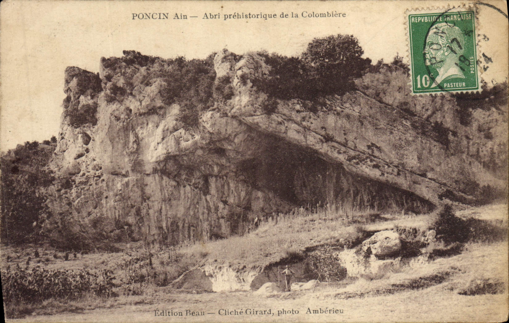 CPA Poncin Ain Abri Prehistorique de la Colombiere