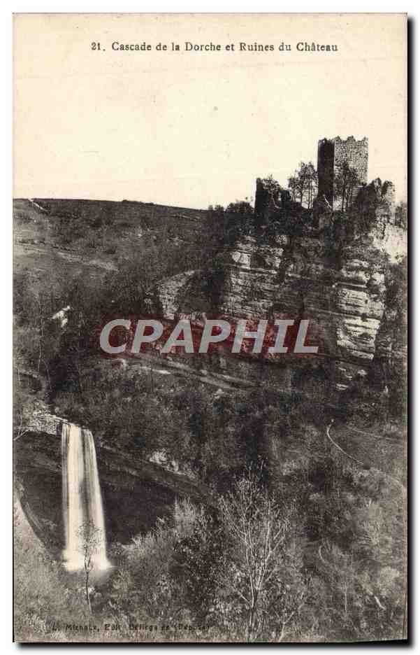 CPA Cascade de la Dorche et Ruinrs du Chateau