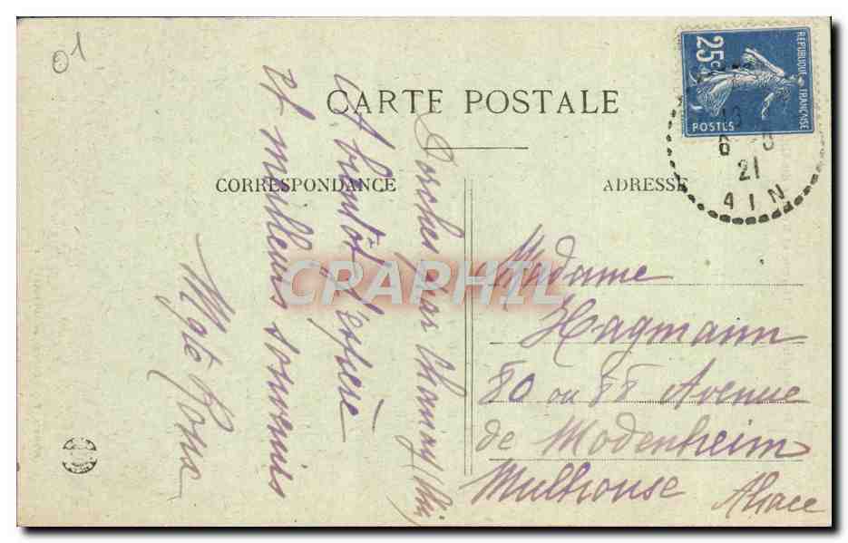 CPA Cascade de la Dorche et Ruinrs du Chateau — Rückseite