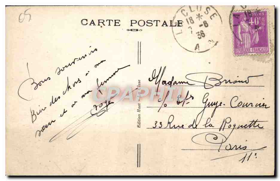 LA CLUSE et le Lac de Nantua — Édition Huet - La Cluse — Reverso
