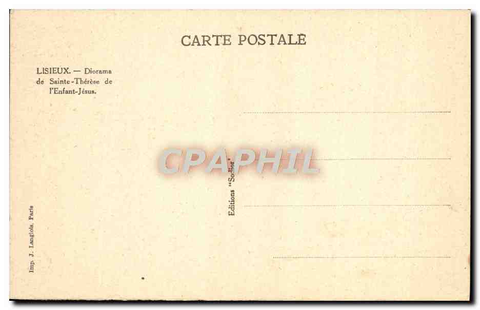 CPA Scene La Sainte En Meditation Dans L'Ancien cimetiere des carmelites Lisieux — Verso