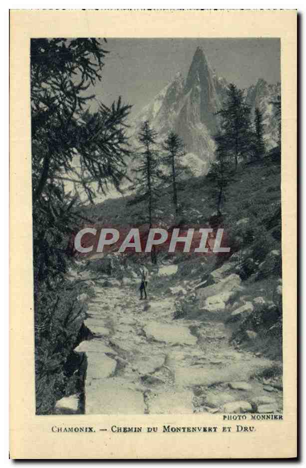 CPA Chamonix Chemin Du Montenvert Et Dru