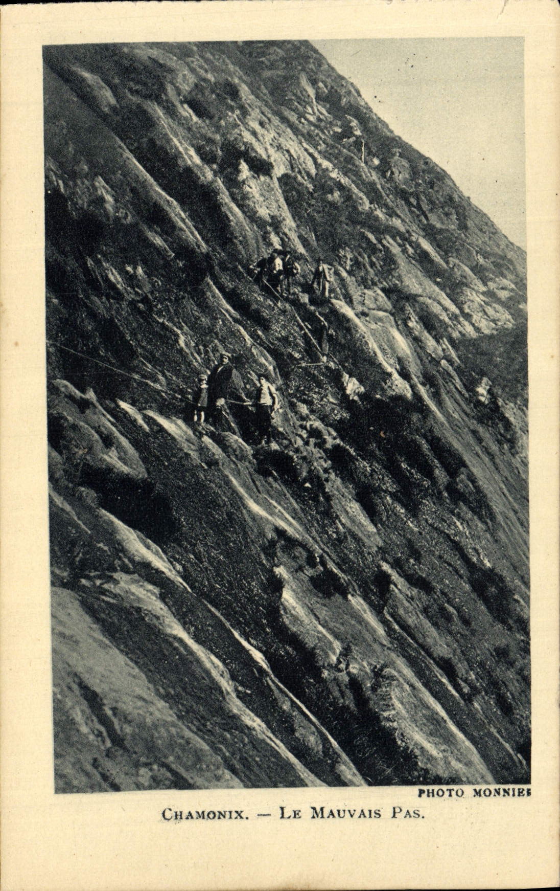 Antike Ansichtskarte Chamonix Der Schlechte Schritt Alpinismus