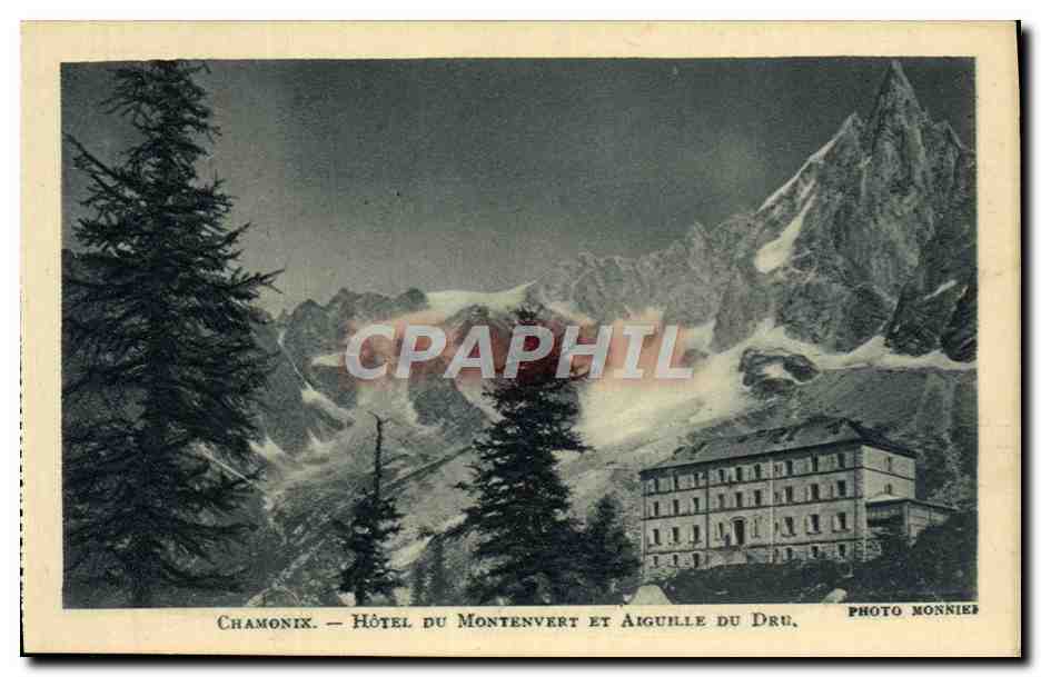 CPA Chamonix Hotel Du Montenvert Et Aiguille Du Dru