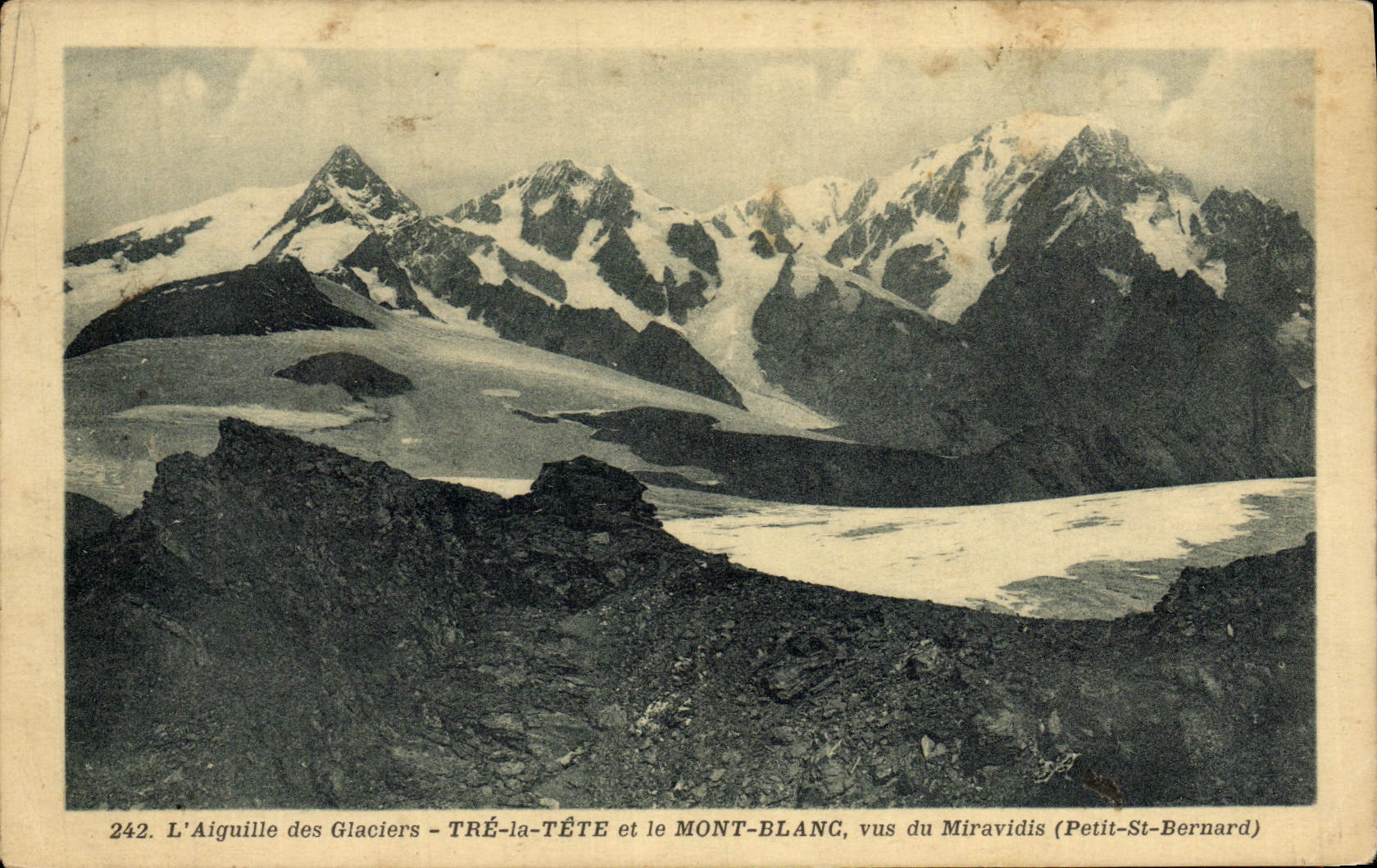 CPA Tre la Tete et le Mont Blanc Vus du Miravidis Petit St Bernard