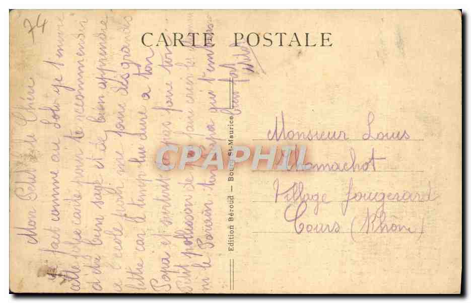 CPA Tre la Tete et le Mont Blanc Vus du Miravidis Petit St Bernard — Verso