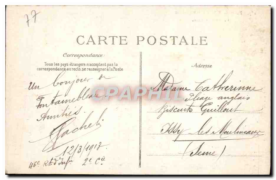 Wald von FONTAINEBLEAU — Der Hundekopf — unbekannter Verlag, Nr. 157 — Rückseite