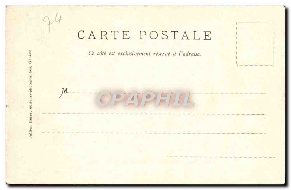 CPA Le Mont Blanc vu de Geneve Bellevue  — Verso