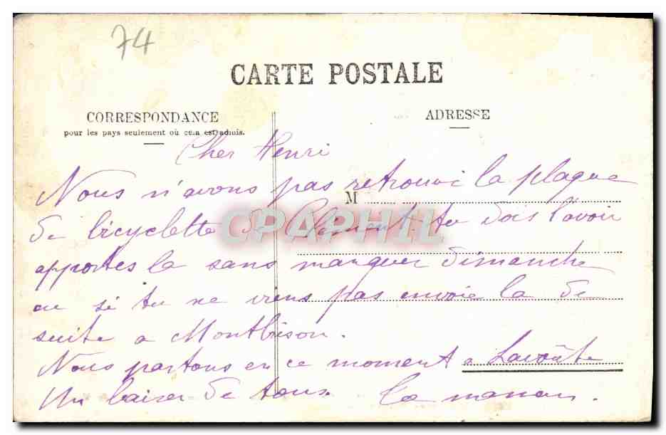 CPA Chamonix Le Mont Blanc vu des Grands Mulets  — Verso