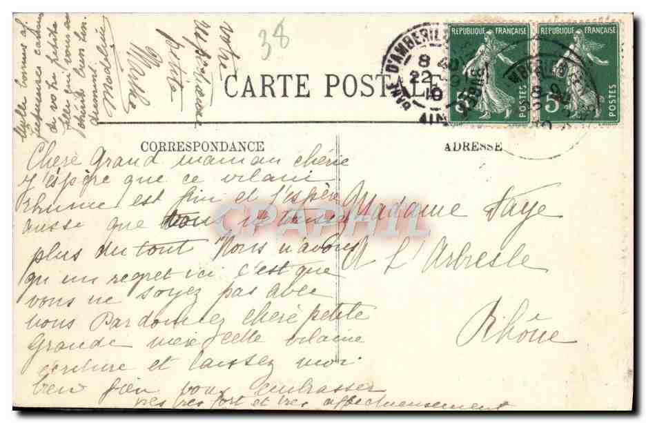 La Balme-les-Grottes (Isère) — Intérieur des Grottes — Les Poissonnières — H. Bonhomme, Concessionnaire des Céleores Grottes — Verso