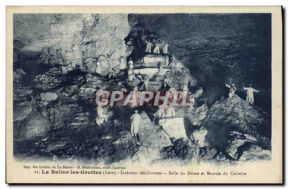 Grottes de La Balme - Salle du Dôme et Montée du Calvaire — Imp. des Grottes de La Balme - H. Bonhomme, nouv. Concess.